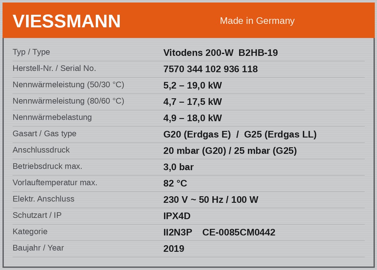 Demo-Typenschild Viessmann